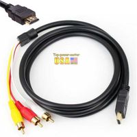 FYL HDMI Male to 3 RCA AV Audio Video 5FT Cable Cord Adapter for TV HDTV DVD 1080p