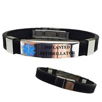 "Implanted Defibrillator" Designer Medical Alert ID Bracelet. Choose Color!