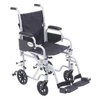 Poly Fly Light Weight Transport Chair Wheelchair with Swing away Footrest - Size: 16" Seat Size