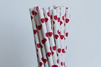 Red Heart Paper Straws (50)