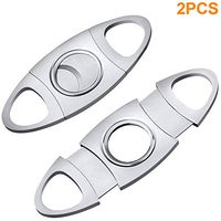 Cigar Cutter Guillotine, Stainless Steel Double Blade Cigar Clippers, 2 Pack