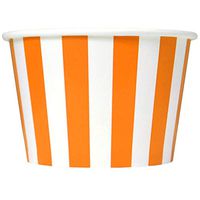 [1,000 Count] Orange Paper Ice Cream Cups - 8 oz Striped Madness Dessert Bowls Perfect For Yummy Treats! Frozen Dessert Supplies