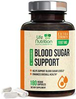 Blood Sugar Support Supplement Extra Strength Glucose Support 1197mg - Made in USA - Best Vegan Complex w/Cinnamon, Alpha Lipoic Acid & Chromium - 180 Capsules