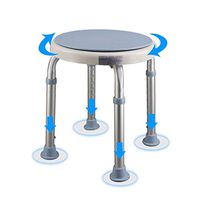 Firsthgus Shower Chair Shower Stool 360 Degrees;Rotating Safety Seat, Round 7 Height Adjustable Chair Great for Elderly, Senior, Handicap & Disabled Supports up to 136kg