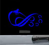 JS Artworks Horse Infinity Horseshoe Vinyl Decal Sticker (Blue)