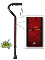Walking Cane Offset Foam Handle Aluminum Adjustable with Pretty Red Cardinal Design Men or Women