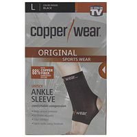 Copper Wear Supportive Athletic Compression Ankle Sleeve Large, Black