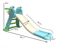FixtureDisplays 3-Step Children Slide Play Slide Freestanding Slide with Basketball Hoop for Kid Games 16874