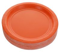 Amcrate Orange Disposable Party Paper Dessert Plates 7" - Ideal for Weddings, Party’s, Birthdays, Dinners, Lunch’s. (Pack of 50)