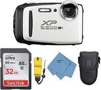 Fujifilm FinePix XP130 Digital Camera (White)+ Camera Floating Strap + 32GB Memory Card + Case + Ultimate Microfiber Cloth