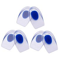MaStrap 3 Pairs Gel Heel Cups Plantar Fasciitis Inserts Silicone Pads Cushion for Bone Spurs Pain Relief Protectors of Sore Bruised Feet Best Insole Gels Treatment (Large)