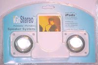 Igo Stereo White Foldable Portable Speaker System