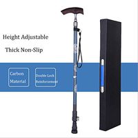 CHERRIESU Retractable Cane Adjustable Walking Stick Safe and Reliable Old Man Crutches Ultralight High-Grade Carbon Fiber Cane Wooden T-Handle for Elderly Gifts