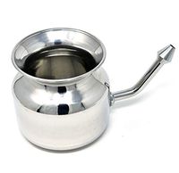 WC_304 Grade Stainless Steel Ayurvedic Jal Neti Pot for Sinus Congestion and Nasal Cleansing Non-Corrosive Unbreakable Hygienic Smooth Nose Tip Snugly Fits Any Nostril