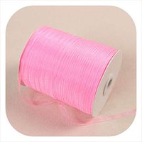 10Meters/Lot 6mm Chiffon Organza Ribbons for Wedding Birthday Party Gift Wrapping Christmas Halloween Festive Decoration Ribbons,Light Pink