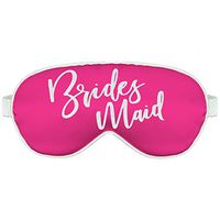 Bachelorette Party Favor Gift - Glam White Glitter Bridesmaid Sleep Mask - Bachelorette Party Supplies Eye Mask - Hot Pink w/White Piping
