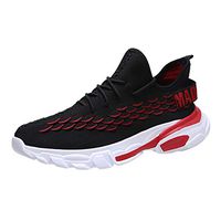 Regfulgence Mens Running Shoes Slip On Mesh Sneakers Athletic Tennis Training Casual Walking Shoe (Black,US=7.5)