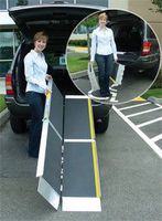 Wheel Chair Ramp - Made in USA - 7' L X 29"W 800 lb Capacity Three-year Warranty The ramp can be separated, making it even easier to use, carry, and store.