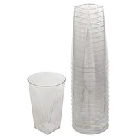 Milan Clear Plastic 10 oz Sqaure Glasses 16 Per Pack
