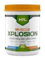 MFL Muscle Xplosion | Pre-Workout | 0 Sugar | Sweetened with Stevia | All-Natural | 60 Serving (Blue Raspberry)