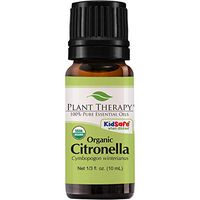 Plant Therapy Citronella Organic Essential Oil 100% Pure, USDA Certified Organic, Undiluted, Natural Aromatherapy, Therapeutic Grade 10 mL (1/3 oz)