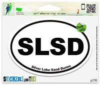 SLSD Silver Lake Sand Dunes Michigan Oval Vinyl Car Bumper Window Sticker 5" x 3"