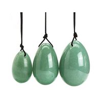 Nature 3PCS Jade Egg Yoni Egg Massage Stone Exercise Eggs Healing Stone Massage Stones for Women To Train Pelvic Muscles Kegel Exercise- Rose Quartz / Black Obsidian /Green Aventurine With Gifts Bag