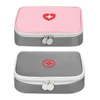 IBLUELOVER 2PCS Portable First Aid Kit Mini Medicine Survival Bag First Responder Storage Tote Emergency Pouch Organizer Pills Drugs Package Container for Home Office Traveling Camping Hiking Cycling