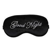Healifty Sleep Eye Patch Silk Sleep Eye Mask Embroidery Eyeshade Large Blindfold Night Blinder for Men Women and Kids (Black and Black Inserted Line)