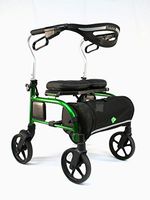 Evolution Trillium Lightweight Medical Walker Rollator with Seat, Large Wheels, Brakes, Backrest, Basket for Seniors Indoor Outdoor use (Vidid Green, Regular)