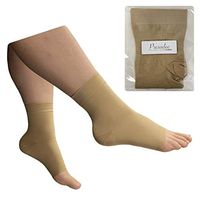 Presadee Ankle 20-30 mmHg Firm Compression Swelling Circulation Open Toe Sleeve (Beige, L/XL)