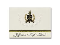 Signature Announcements Jefferson High School (Jefferson, WI) Graduation Announcements, Presidential style, Basic package of 25 with Gold & Black Metallic Foil seal