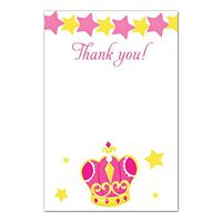 30 Blank Thank You Cards Princess Pink Yellow Crown Baby Shower Sprinkle Girl Birthday Party + 30 White Envelopes