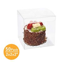 Yunko 50 Pcs Clear Favor Boxes Plastic Gift Boxes PET Transparent Boxes for Wedding, Party, Birthday Present, Candy, Jewelry