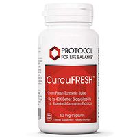 Protocol for Life Balance - CurcuFRESH 500mg - from Fresh Turmeric Juice, Up to 40x Better Bioavailability vs. Standard Curcumin Extracts, Brain Booster, Supports Heart Health - 60 Veg Capsules