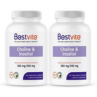Choline Inositol 500mg (240 Vegetarian Capsules) (120 x 2) - No Stearates - No Gelatin - No Fillers - Vegan - Non GMO - Gluten Free