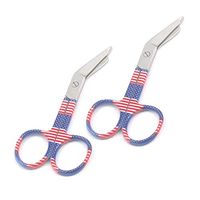 LAJA IMPORTS Set of 2 Lister Bandage Scissors Shears EMT 3.5" American Flag Design German Grade Stainless
