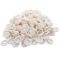 ISKYBOB 300 Pieces Disposable White Finger Cots Latex Work Gloves Hand Protector for Electronic, Medical, Cosmetic