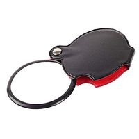 Magnifiers Round Handy Magnifier 10X Mini Foldable Leather Pocket Magnifying Glass for Old Man Book Reading Jewelry Identification Crafts Carving and Repair Black