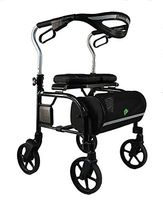 Evolution Trillium Lightweight Medical Walker Rollator with Seat, Large Wheels, Brakes, Backrest, Basket for Seniors Indoor Outdoor use (Tall, Carbon Black)