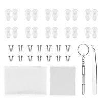 Eyeglass Nose Pads Repair Kit with 10 Pairs 15mm Soft Silicone Air Chamber Eyeglass Nose Pads,Glasses Screws,Micro Screwdriver and Tweezers