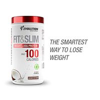 Evolution Low Carb Fit and Slim Grass Fed Whey Protein – High Fiber – Keto Approved – Stevia Sweetened – Only 100 Kcal per Serving – 2 Pounds - 30 Servings – Award Winning Taste Coconut