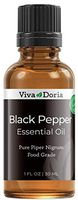 Viva Doria 100% Pure Black Pepper Essential Oil, Undiluted, Food Grade, Black Pepper oil, 30 mL (1fl oz)
