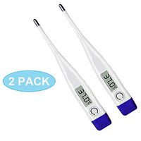 Electronic Digital Thermometer for Adults (2 PCS) - Kids and Infants Thermometer for Oral Rectal Underarm Temperature with LCD Display