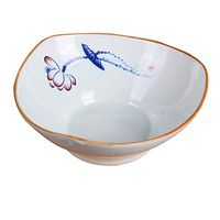AXZHYX Bowl Lotus Lamei Round Triangle Creative Personality Flowers Inlay Golden Rim Hotel Tableware Home Noodles Boiled Fish Soup Bowl (Color : Brown, Size : 8.5)