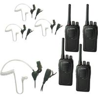 EARTEC SC-1000 4-User Two-Way Radio System with 4X SST PTT Lapel Mic Headsets
