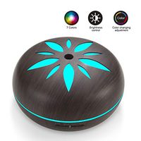 Sealive 550ml Fragrance Essential Oil Diffuser for Aromatherapy with Adjustable Mist Modes Humidifiers, Ultrasonic Aroma Diffusers with Auto Shut-Off, 7 Colorful LED Lights (Black)