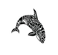 JS Artworks Tribal orca Whale Vinyl Decal Sticker (Black)