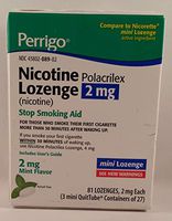 Perrigo Nicotine Polacrilex Mini Lozenge, 2mg Stop Smoking Aid, Mint Flavor, 81 Lozenges