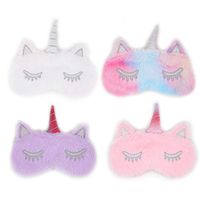 4 Pieces Unicorn Sleep Mask,Soft Plush Unicorn Horn Eye Mask Blindfold Sleep Eye Cover for Kids Girls Women(White,Pink,Purple, Rainbow)